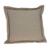 20" Beige Brown And Orange Striped Cotton Blend Throw Pillow