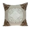 20" X 7" X 20" Traditional Beige Pillow Cover With Poly Insert