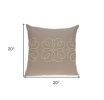 20" X 7" X 20" Stunning Transitional Tan Cotton Pillow Cover With Poly Insert