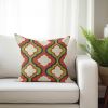 20" X 7" X 20" Handmade Transitional Red And Brown Pillow Cover With Poly Insert