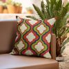 20" X 7" X 20" Handmade Transitional Red And Brown Pillow Cover With Poly Insert