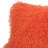 17" Orange Genuine Tibetan Lamb Fur Pillow With Microsuede Backing