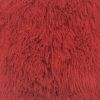 20" Red Genuine Tibetan Lamb Fur Pillow With Microsuede Backing