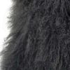 20" Charcoal Genuine Tibetan Lamb Fur Pillow With Microsuede Backing