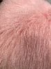24" Pink Genuine Tibetan Lamb Fur Pillow With Microsuede Backing