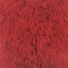 24" Red Genuine Tibetan Lamb Fur Pillow With Microsuede Backing
