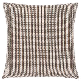 18" X 18" Brown and White Polyester Striped Zippered Pillow