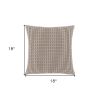 18" X 18" Brown and White Polyester Striped Zippered Pillow