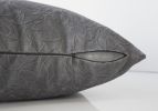 18" X 18" Dark Gray Velvet Polyester Abstract Zippered Pillow