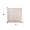 18" X 18" Taupe Velvet Polyester Feather Zippered Pillow