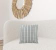 Set Of Two 18" X 18" Blue and Gray Polyester Striped Zippered Pillow