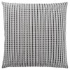 Set of Two 18" Black Gray And White Fabric Striped Throw Pillows