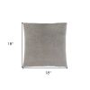Set of Two 18" Gray Velvet Throw Pillows