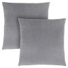 Set of Two 18" Silver Velvet Throw Pillows