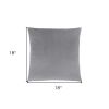 Set of Two 18" Silver Velvet Throw Pillows