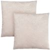 Set Of Two 18" X 18" Taupe Polyester Feather Zippered Pillow
