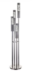 11" X 11" X 58" Brushed Nickel Metal Glass Led Floor Lamp