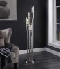 11" X 11" X 58" Brushed Nickel Metal Glass Led Floor Lamp