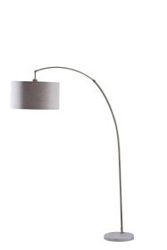 Antique Brass And Marble Base Arching Floor Lamp