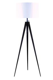 White And Black Metal Tripod Floor Lamp