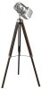 1" X 1" X 38~55" Antique Oak Chrome Metal Wood Floor Lamp