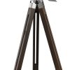 1" X 1" X 38~55" Antique Oak Chrome Metal Wood Floor Lamp