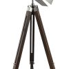 1" X 1" X 38~55" Antique Oak Chrome Metal Wood Floor Lamp