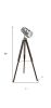 1" X 1" X 38~55" Antique Oak Chrome Metal Wood Floor Lamp