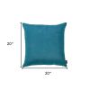 Set of Two 20" Teal Blue Fabric Throw Pillow Covers