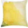 18" Green And Yellow Fabric Throw Pillow Cover