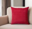 Set of Two 20" Red Fabric Throw Pillow Covers