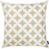 18" Taupe and White Fabrc Throw Pillow Cover