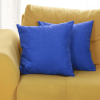 Set Of 2 Denim Blue Brushed Twill Decorative Throw Pillow Covers