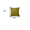 20"X20" Lime Green Honey Decorative Throw Pillow Cover (2 Pcs In Set)
