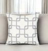 18" Gray and White Throw Pillow Cover