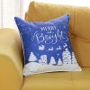 18" Black And White Christmas Reindeer Fabric Throw Pillow Cover