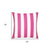 18" Pink and White Striped Throw Pillow Cover