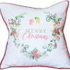 Merry Christmas Wreath Square Decorative Throw Pillow Cover