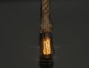 5.5" X 5.5" X 36" Rope Pendant Lamp  Single Bulb