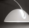 91" White Steel Arched With White Metal Shade