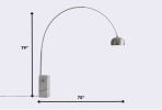 75 X 79 White Aluminum Floor Lamp