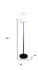 60" Traditional And Trendy Black Metal Floor Lamp With White Shade