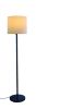 60" Black And White Floor Lamp With White Fabric Drum Shade