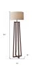 60" Brown Solid Wood Novelty Floor Lamp With Beige Fabric Drum Shade