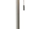 68" Silver Floor Lamp With White Fabric Drum Shade