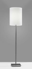 61" Silver Metal Floor Lamp With Fabric Shade