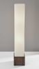 50" Brown And White Rattan Two Light Column Floor Lamp With White Fabric Shade