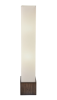 50" Brown And White Rattan Two Light Column Floor Lamp With White Fabric Shade