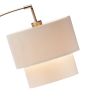 71" Silver Adjustable Arched Floor Lamp With White And Natural Fabric Drum Shade