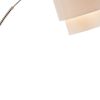 71" Silver Adjustable Arched Floor Lamp With White And Natural Fabric Drum Shade
